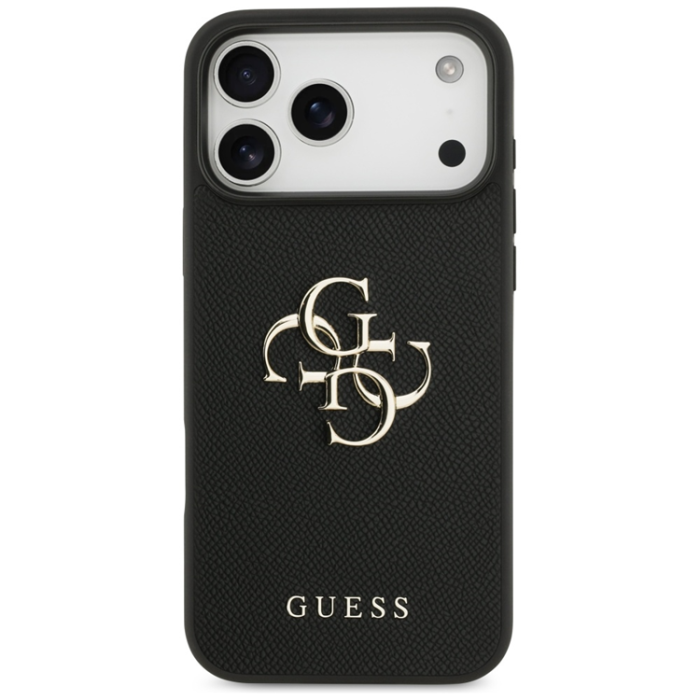 Guess - Guess iPhone 17 Pro Max Mobilskal Grained Classic Logo - Svart