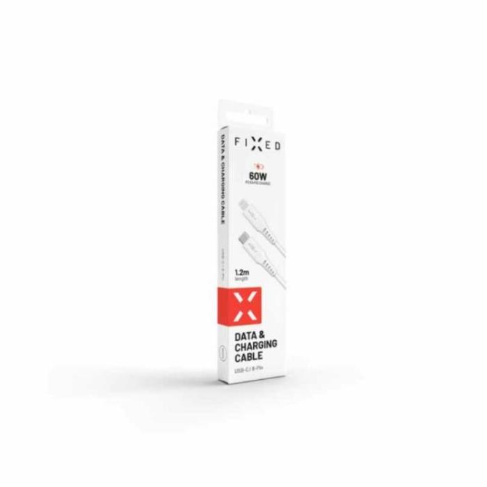 FIXED - FIXED USB-C Till Lightning Kabel Silicone 1.2m - Vit