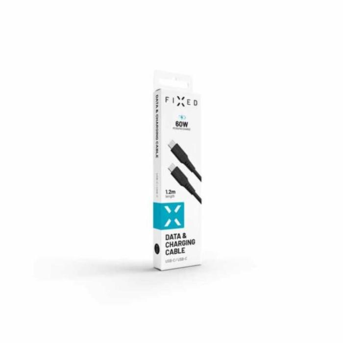 FIXED - FIXED LIQUID silikonkabel 60W USB-C/C 1.2m Svart
