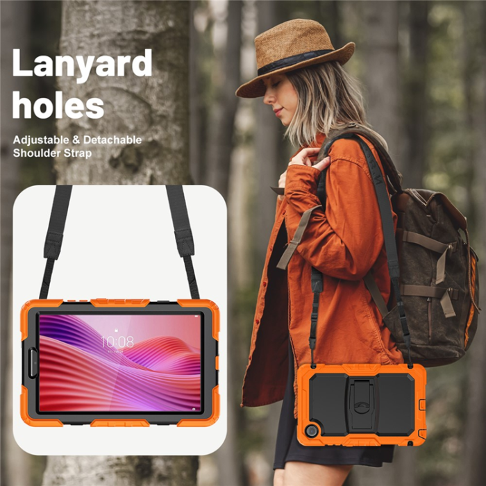 A-One Brand - Lenovo Tab K9 Skal TB305FU med Axelrem Kickstand - Orange