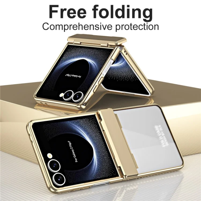 A-One Brand - Galaxy Z Flip 7 Mobilskal Electroplating med skärmskydd - Guld