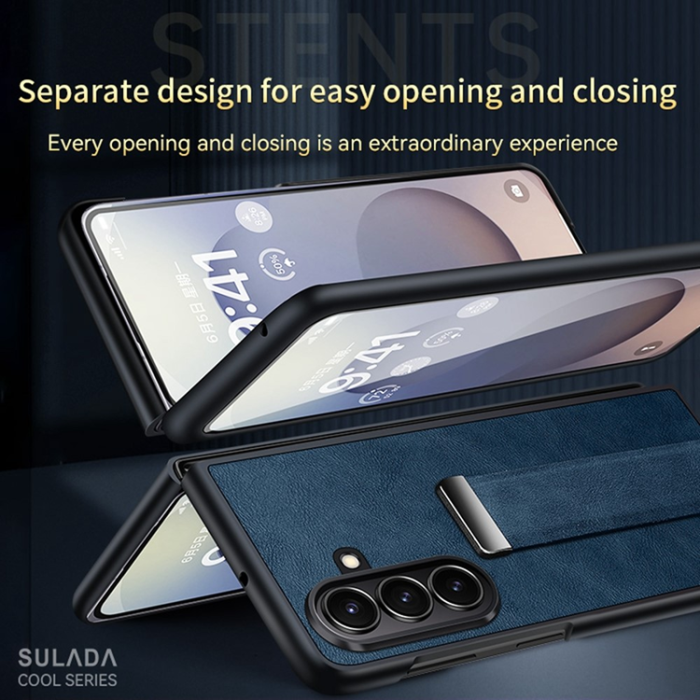 SULADA - SULADA Galaxy Z Fold 7 Mobilskal Kickstand Fashion - Blå