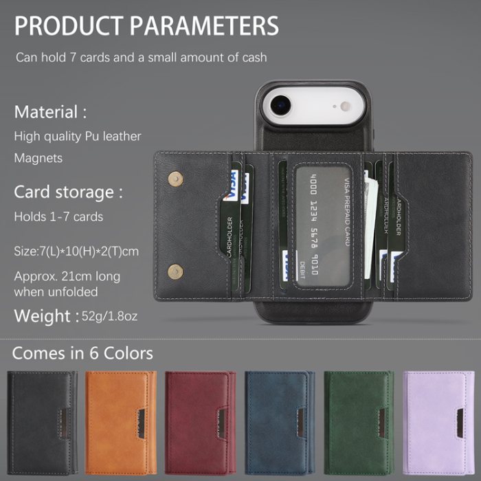 A-One Brand - iPhone Air Mobilskal MagSafe Kickstand Tri-fold Korthållare