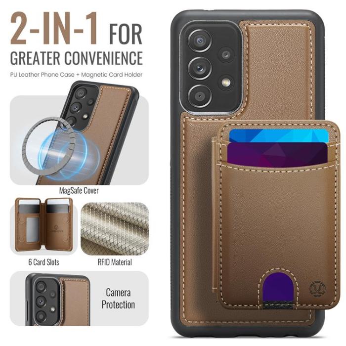 OEM - JEEHOOD Samsung Galaxy A33 5G Mobilskal KonstLäder - Brun