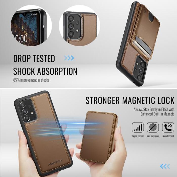 OEM - JEEHOOD Samsung Galaxy A33 5G Mobilskal KonstLäder - Brun