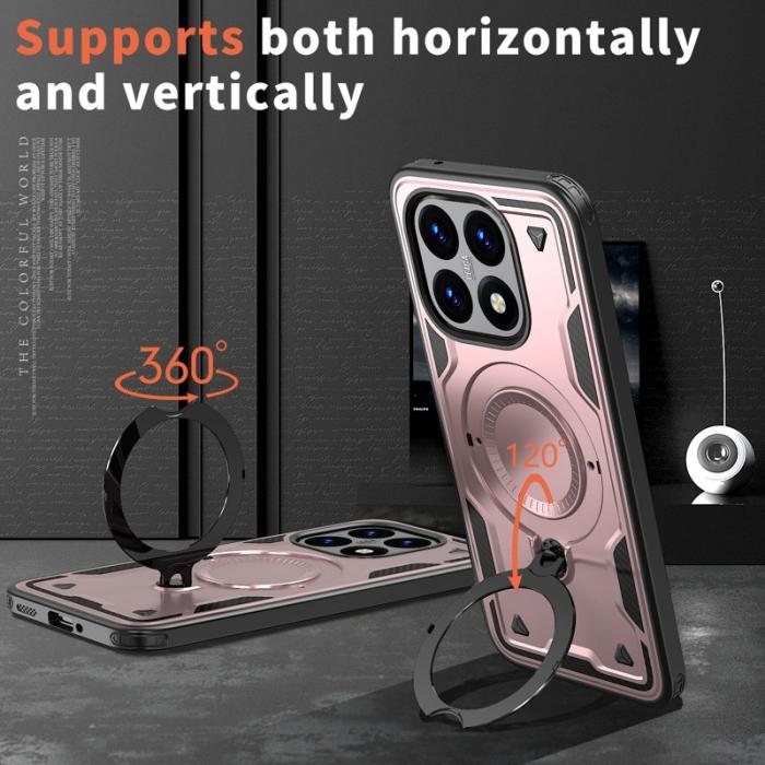 N/A - Mobilskal till Xiaomi 15T Militärskydd Plast Kickstand - Roséguld