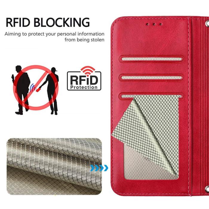 OEM - Samsung Galaxy A57 Plånboksfodral Konstläder RFID Skydd - Rosa