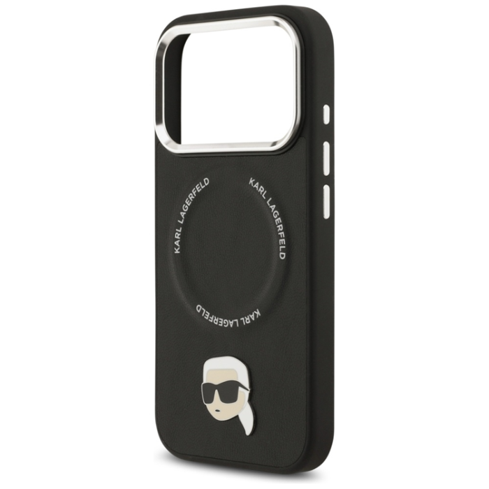 KARL LAGERFELD - Karl Lagerfeld iPhone 17 Pro Max Mobilskal MagSafe Karl Pin - Svart