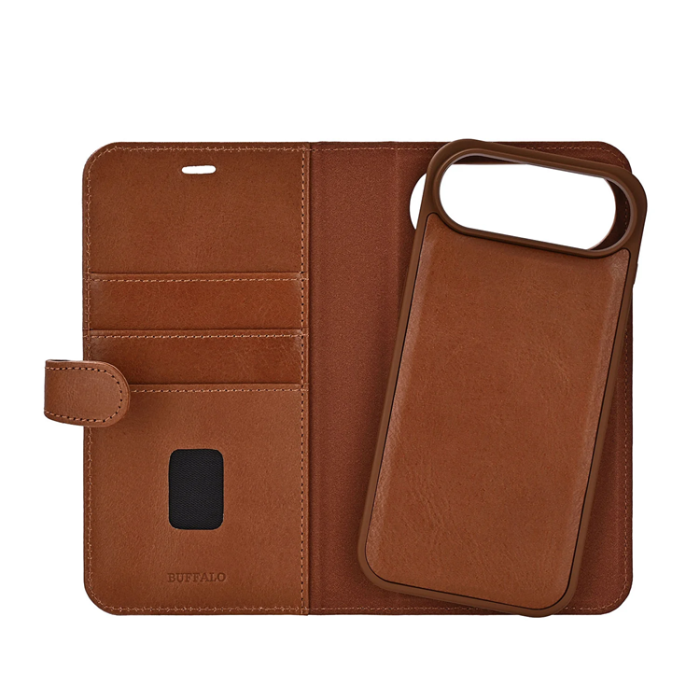 BUFFALO - BUFFALO iPhone Air Plånboksfodral MagSafe 2-i-1 3 Kort - Brun