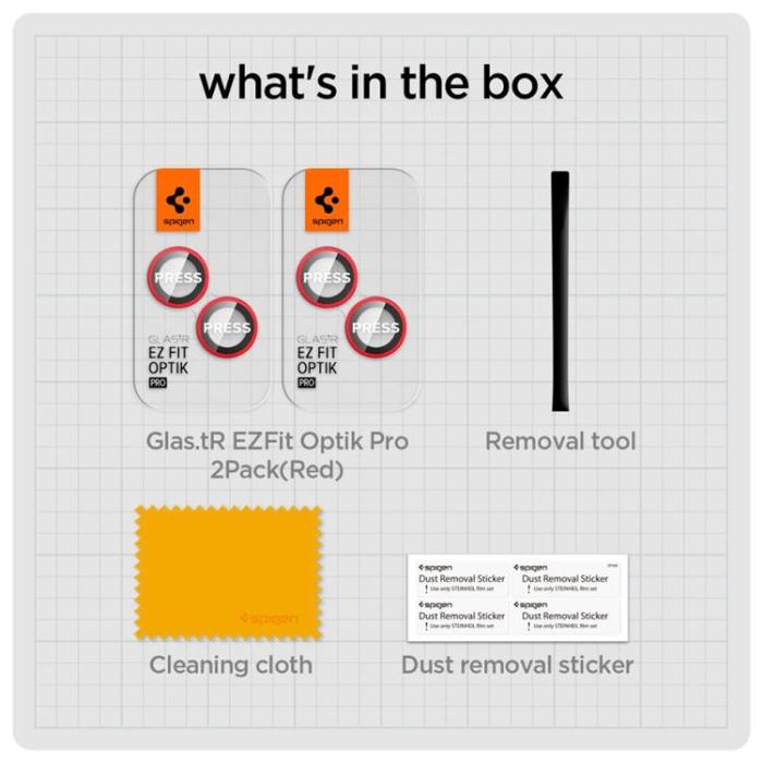 UTGATT1 - [2-Pack] Spigen iPhone 14/14 Plus Linsskydd i Härdat Glas - Röd