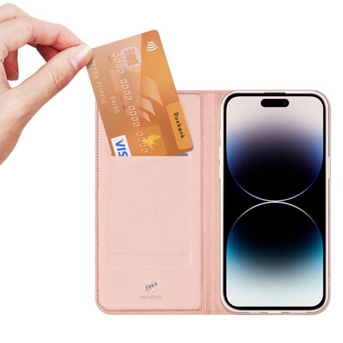 Dux Ducis - Dux Ducis iPhone 15 Pro Max Plånboksfodral Skin Pro - Rosa