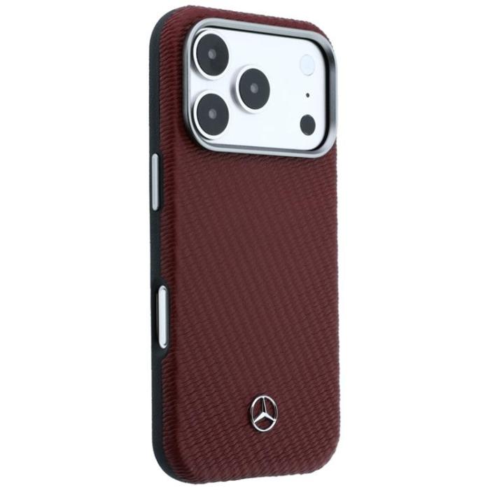 Mercedes - Mercedes Mobilskal för iPhone 17 Pro Max MagSafe Läder Wood Effect - Röd
