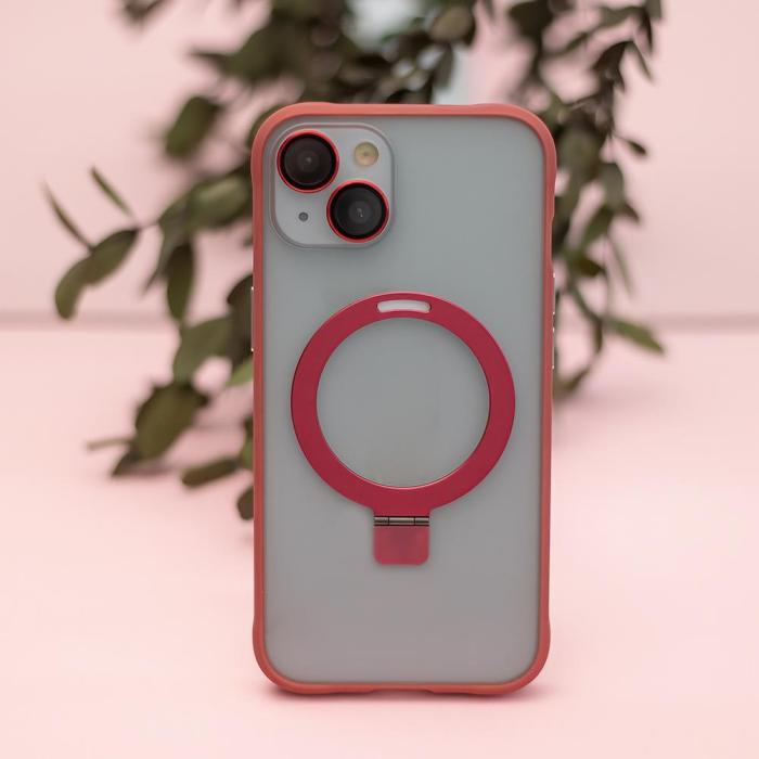 OEM - iPhone 12 Pro Max Skal med Mag Ring - Rött Skyddande Hölje