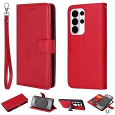 OEM - Pl&aring;nboksfodral f&ouml;r Samsung Galaxy S26 Ultra Magnetiskt Konstl&auml;der - R&ouml;d