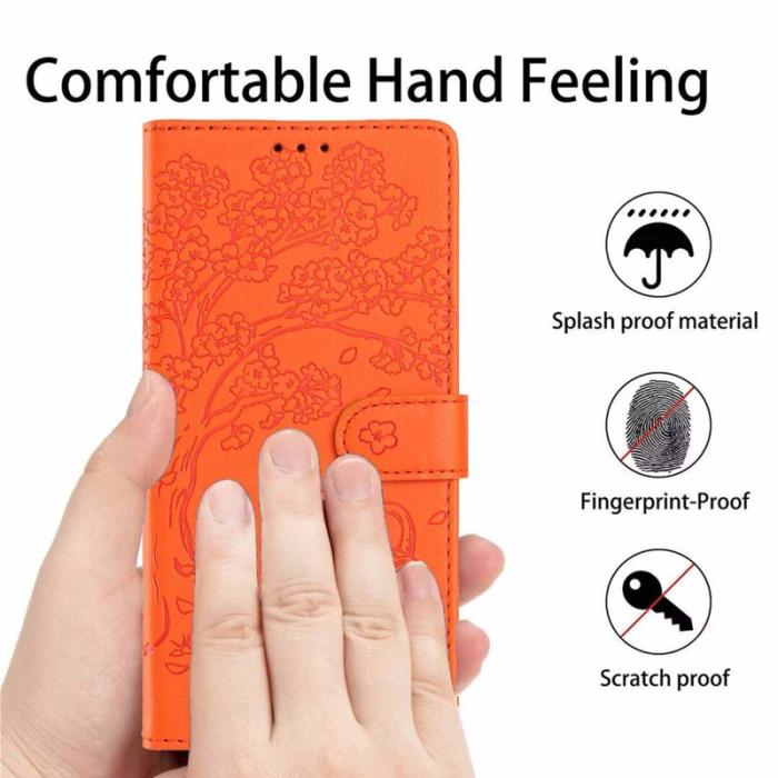 OEM - Plånboksfodral för Samsung Galaxy S26 Konstläder Ställ - Orange