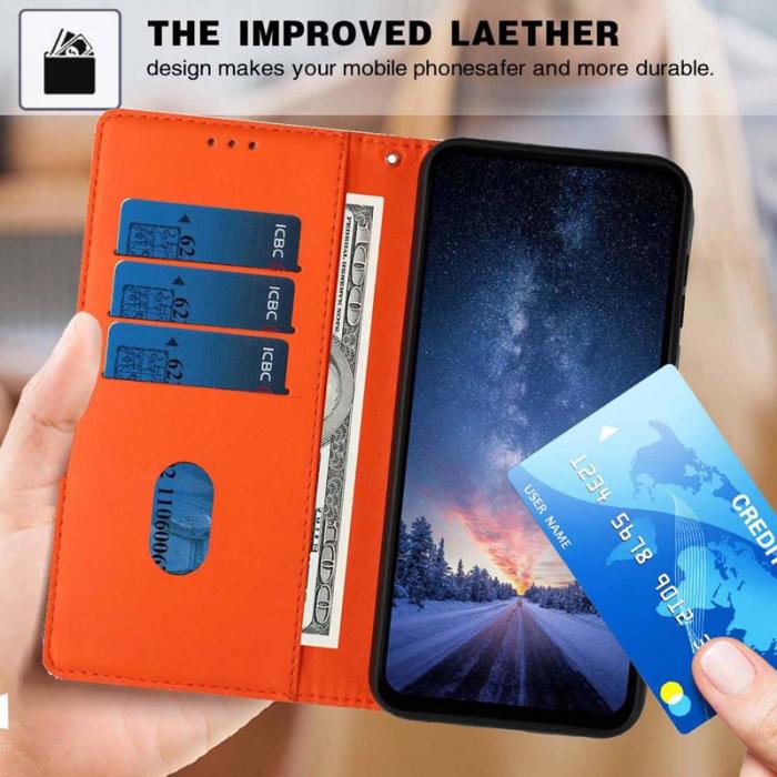 OEM - Plånboksfodral för Samsung Galaxy S26 Konstläder Ställ - Orange
