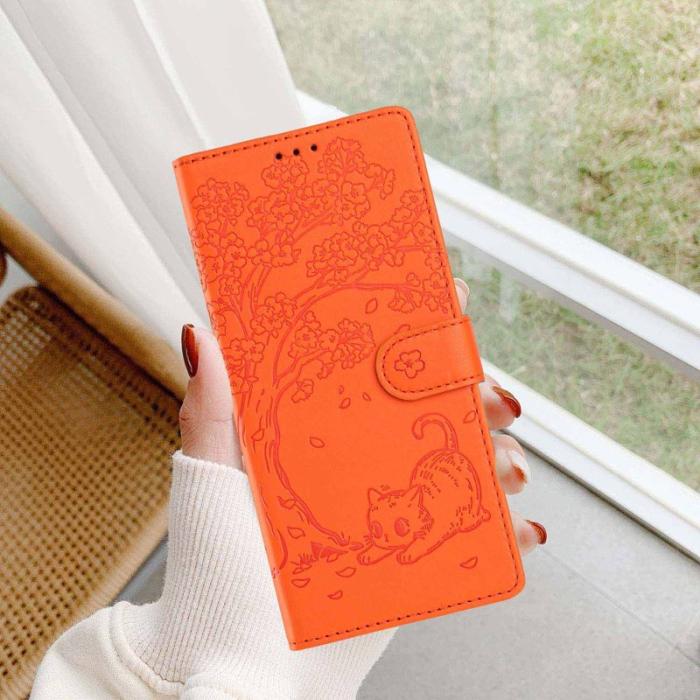OEM - Plånboksfodral för Samsung Galaxy S26 Konstläder Ställ - Orange