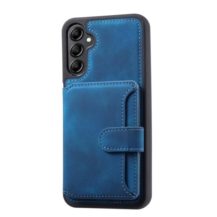 OEM - Plånboksfodral för Samsung Galaxy S26 TPU + Äkta läder - Safir