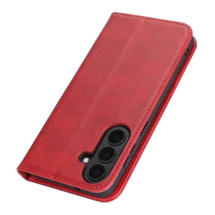 OEM - Mobilskal för Samsung Galaxy S26 Konstläder Magnetiskt - Röd