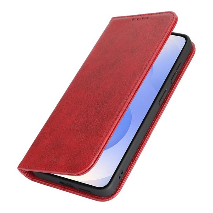 OEM - Mobilskal för Samsung Galaxy S26 Konstläder Magnetiskt - Röd