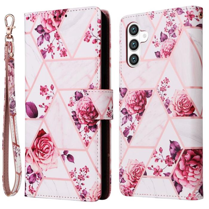 OEM - Mobilskal för Samsung Galaxy S26 Konstläder med handledsrem - Roséguld