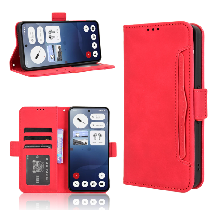 A-One Brand - Nothing Phone (3a) Plånboksfodral Läder - Röd