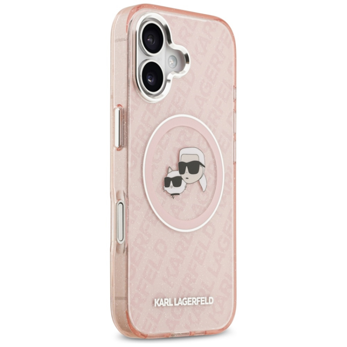 KARL LAGERFELD - Karl Lagerfeld iPhone 17 Mobilskal Magsafe Glitter Karl Och Choupette Heads