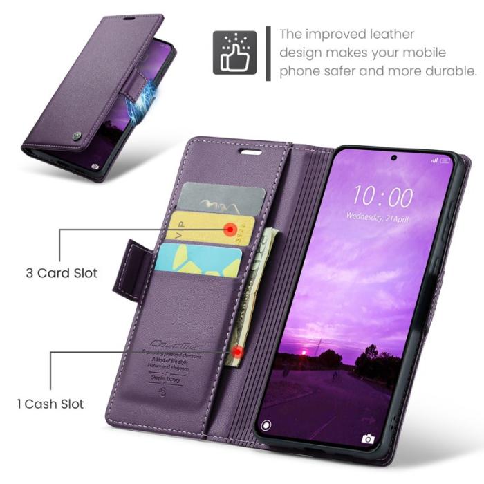 Caseme - CASEME Xiaomi 14T Pro Plånboksfodral Konstläder RFID-Skydd Lila