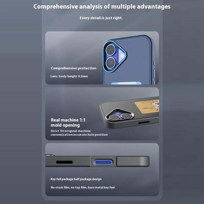 A-One Brand - iPhone 16 Mobilskal E Ink 4-Color Display Customized - Grå
