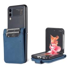 AZNS - AZNS Mobilskal till Samsung Galaxy Z Flip3 5G - PU L&auml;der - Bl&aring;