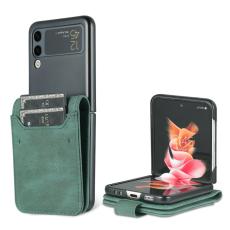 AZNS - AZNS Mobilskal till Samsung Galaxy Z Flip3 5G - PU L&auml;der - Gr&ouml;n