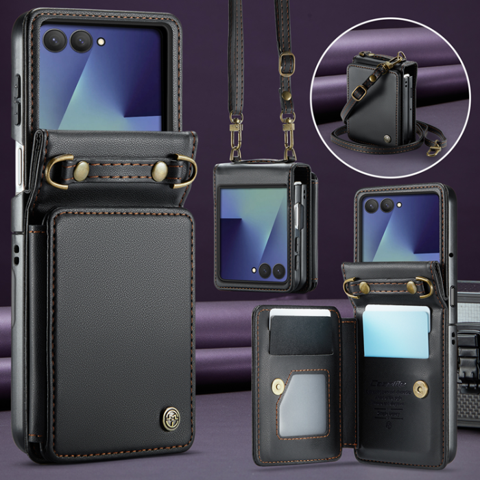 Caseme - CASEME Galaxy Z Flip 7 Plånboksfodral RFID Blocking C22 - Svart