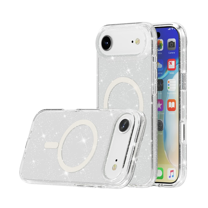 A-One Brand - iPhone 17 Air Mobilskal MagSafe Puderglitter - Vit