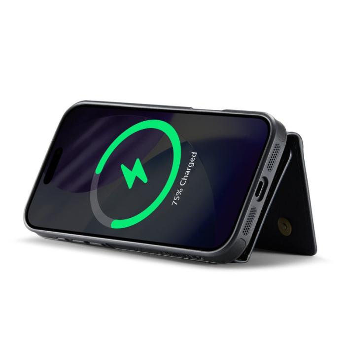 DG.MING - DG.MING M6 Series Mobilskal till iPhone 17 Pro Magnetiskt Plånboksfodral Svart