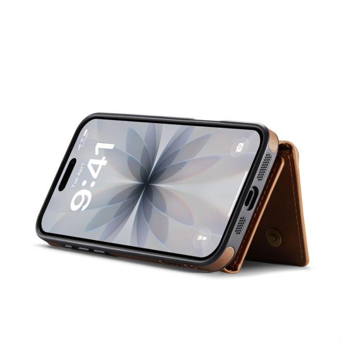 DG.MING - DG.MING M6 Series Mobilskal till iPhone 17 Magnetiskt Plånboksfodral Brun