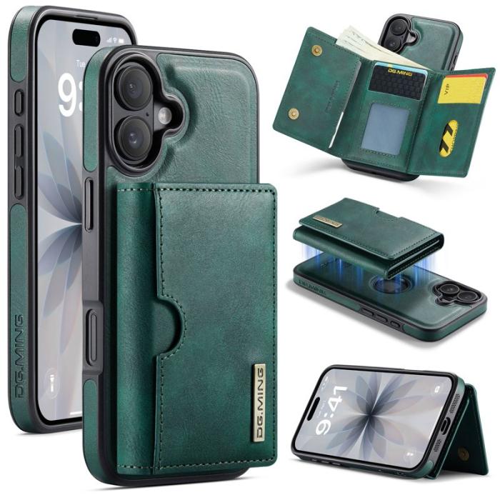 DG.MING - DG.MING M6 Series Mobilskal till iPhone 17 Magnetiskt Plånboksfodral Grön