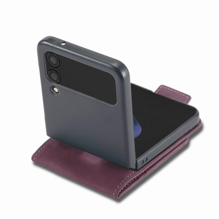 FORWENW - FORWENW F3-Series Samsung Galaxy Z Flip3 Fodral KonstLäder - Vinröd