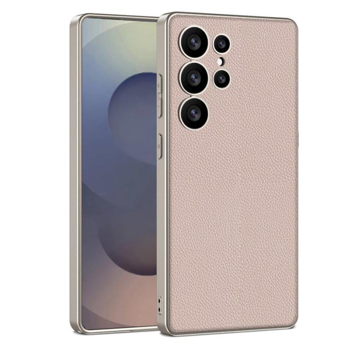 GKK - GKK Mobilskal till Samsung Galaxy S24 Ultra - PU + TPU + PC - Guld