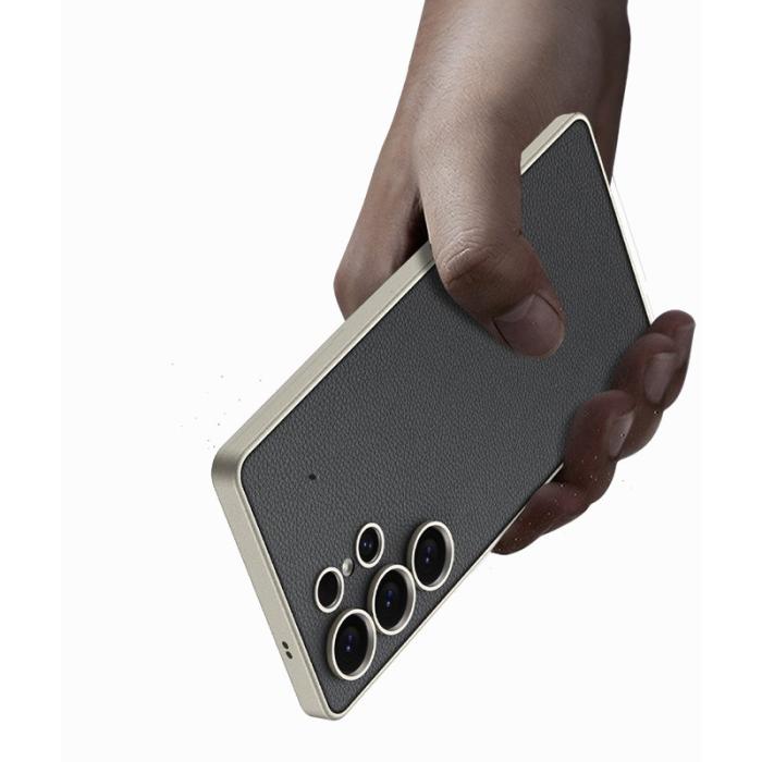 GKK - GKK Mobilskal till Samsung Galaxy S24 Ultra - PU + TPU + PC - Guld
