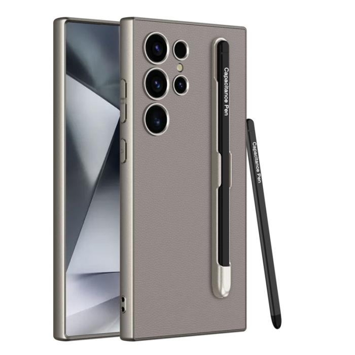 GKK - GKK Mobilskal till Samsung Galaxy S24 Ultra - PU + TPU + PC - Grå