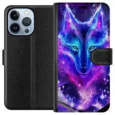 Gustaf - Pl&aring;nboksfodral till Apple iPhone 13 Pro med Neon Varg