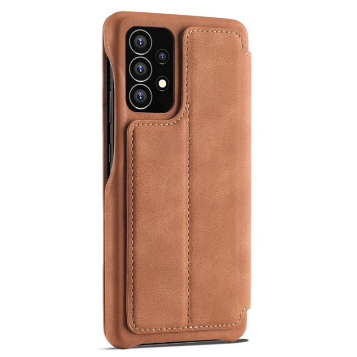 LC.imeeke - LC.IMEEKE Foldable Fodral KonstLäder för Samsung Galaxy A53 - Brun