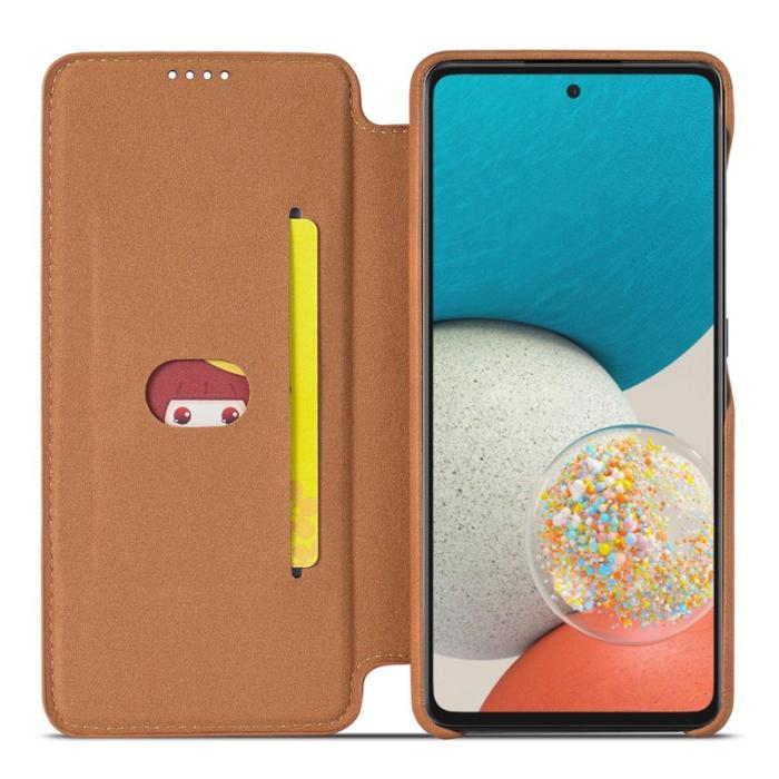 LC.imeeke - LC.IMEEKE Foldable Fodral KonstLäder för Samsung Galaxy A53 - Brun
