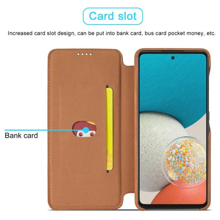 LC.imeeke - LC.IMEEKE Foldable Fodral KonstLäder för Samsung Galaxy A53 - Brun