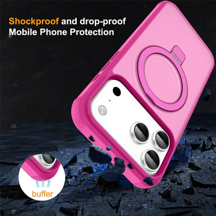 A-One Brand - iPhone 17 Pro Mobilskal MagSafe TPU+PC Kickstand - Rosé