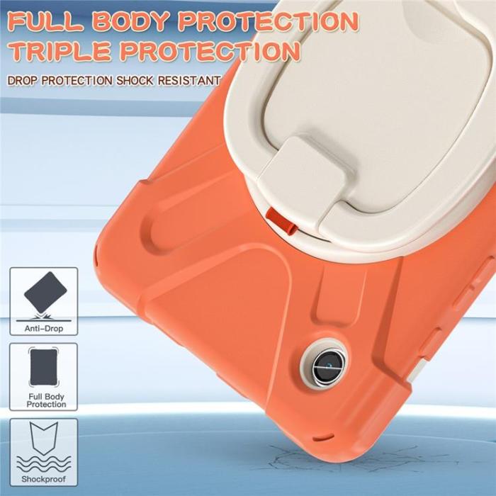 A-One Brand - Galaxy Tab A9 Skal Kickstand Handle Grip - Coral Orange