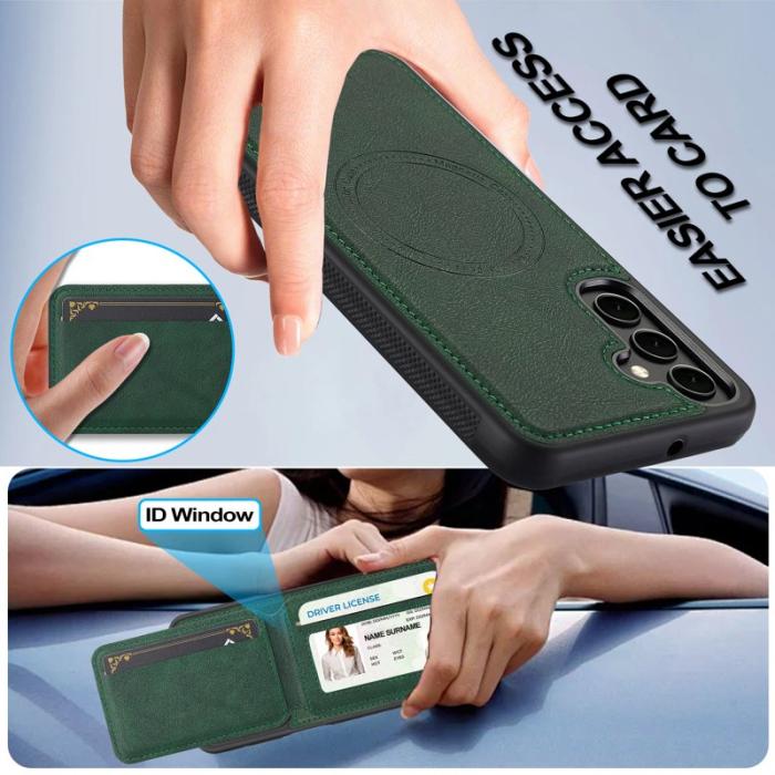 LC.imeeke - LC.IMEEKE L3 för Samsung Galaxy A17 5G Fodral KonstLäder - Grön