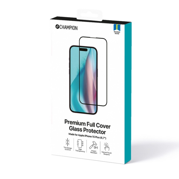 Champion - CHAMPION iPhone 15 Plus Härdat Glas Skärmskydd