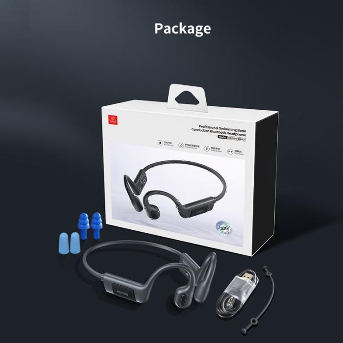 XUNDD - XUNDD B003 Bone Conduction Headset Fodral Svart IPX8 Waterproof