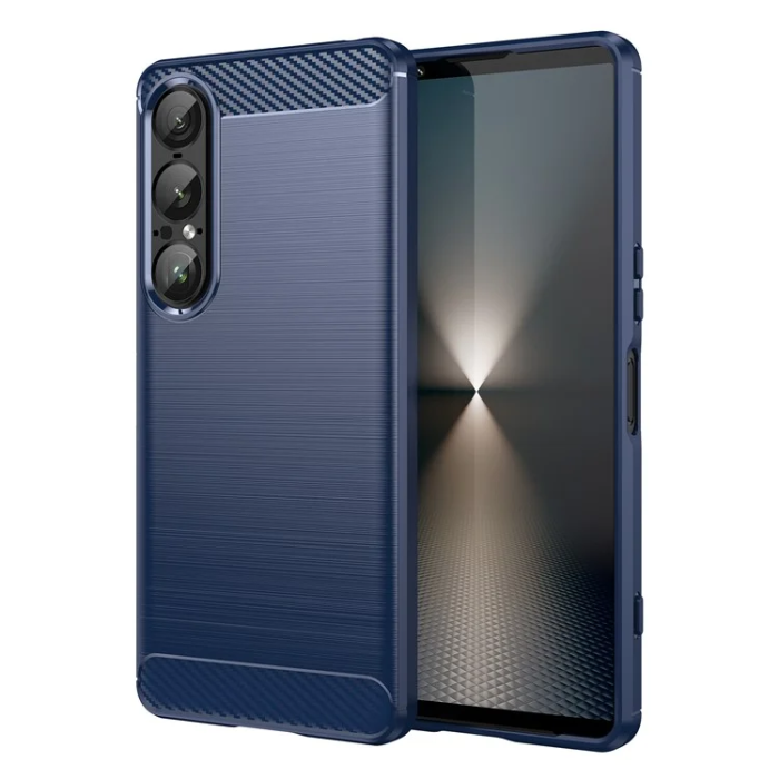 A-One Brand - Sony Xperia 1 VII Mobilskal Carbon Fiber Texture - Blå